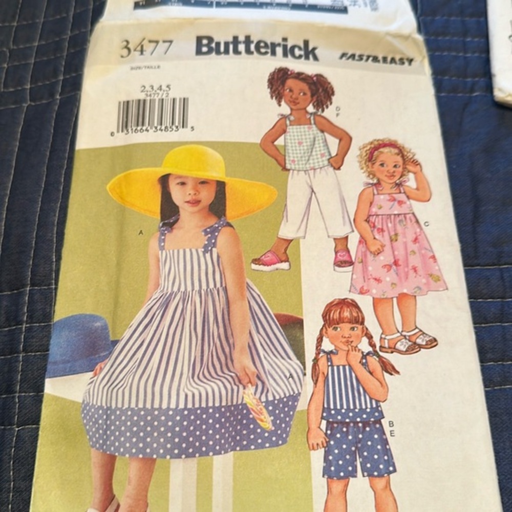 Butterick little girls sundress pattern, Pattern number3477